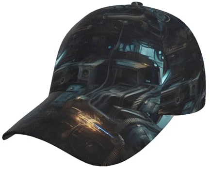 chenfandi Future Robot Baseballkappe, verstellbare Baseballkappe, Sportkappe, atmungsaktiv und waschbar, geeignet für Männer und Frauen, Schwarz, Schwarz , One size