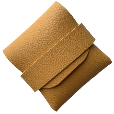 Nuyhgtr Reise-Kondom-Box, kompakte, elegante PU-Leder-Kondom-Geldbörse, diskrete Tasche/Geldbörse/Reise-Tragetasche, hält und schützt 3–4 Kondome sicher, gelb, Refer to , Unisex