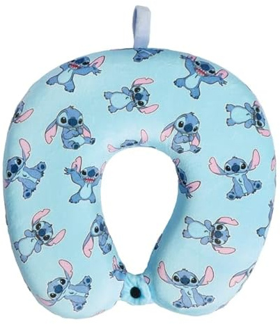 Doniya Fitness Stitch Cartoon Character Super Soft Travel Pillow, Neck Rest, Holiday Cushion