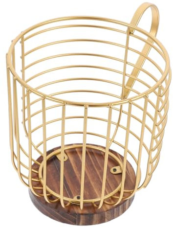 CRILSTYLEO Coffee Capsule Holder Wire Storage Basket Counter Cup Holder Coffee Station Organizer Wire Fruit Keeper Coffee Pod Basket Espresso Pod Organizer Coffee Filter Holder Golden Iron