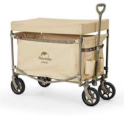 Naturehike Handwagen zusammenklappbar Wagon, extra große Kapazität im Freien faltbar Utility Cart mit verstellbarem Griff für Camping Garten Sport Shopping