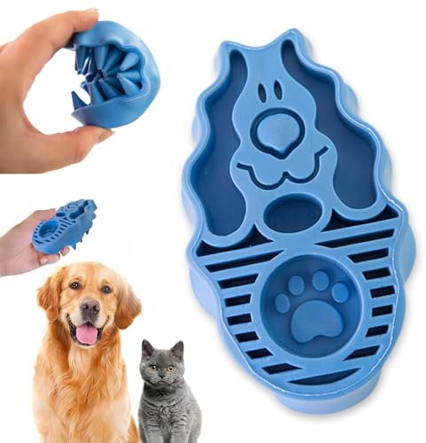 Elfinfi Hunde Badebürste, Multifunktional für Hundebürste, Badebürste Hund, Hundebürste Kurzhaar, Kann zum Baden und Massage Verwendet Werden, Hunde Waschbürste Haarentfernung (Blau)