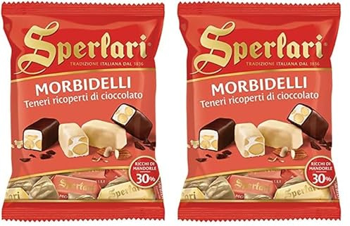 Sperlari - Torroncini Morbidelli Teneri Ricoperti Di, Senza Glutine, Cioccolato, 117 Grammo (Confezione da 2)