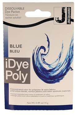 Jaquard IDYE - Tinte de tela azul poli para telas sintéticas y ropa, sin ensuciar