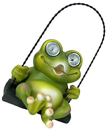 Happyyami Solar Gartendeko Froggestalt Led Solarleuchte Wetterfest Resin Gartendekoration Für Garten Terrasse Rasen Draußen Energieeffizient Solarbetrieben