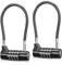 Brifit Cadenas Code 4 Chiffres Upgraded, Cadenas à Anse Longue, Cadenas à Combinaison avec Code, Cadenas Étanche pour Cabane, Cadenas a Code d'extérieur, Cadenas Câble pour Casier, Gymnase, Vélo, 2PCS