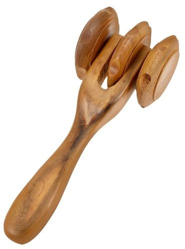 Holzroller Massagegerät für Rücken und Beine, Manuell | Tragbar und Leicht, Sanfte Anwendung nach Yoga und Training, Natürliche Holzoberfläche