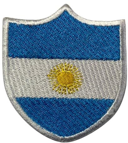 BeBuz - Parche bordado de bandera de Argentina con emblema nacional, parche táctico militar para chaquetas, mochilas, sombreros y ropa, 6,3 x 5,5 cm