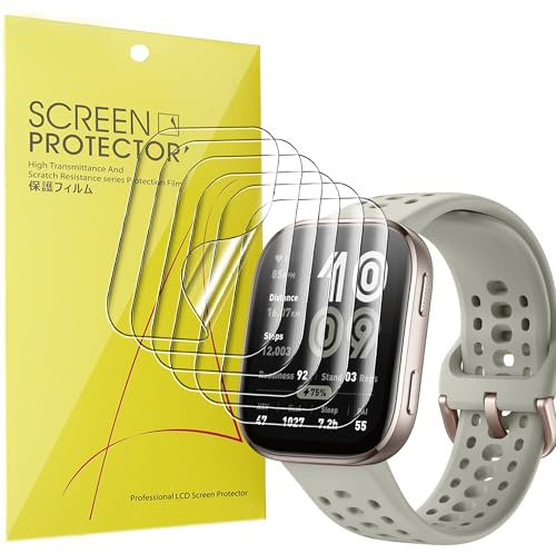 Lamshaw 6 Piezas Protector de Pantalla para Amazfit Bip 6 SmartWatch,Resistencia a los arañazos,Sin Burbujas,HDTransparente (TPU-6Piezas)