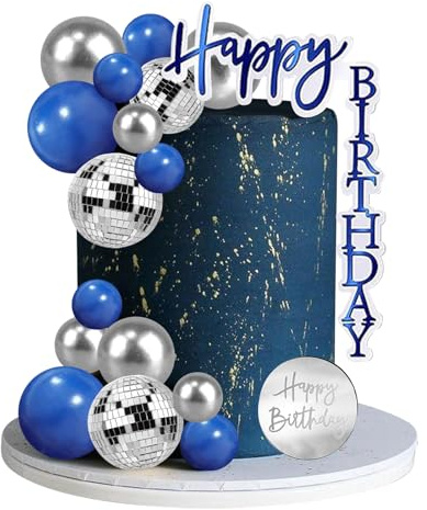 Discokugel Kuchen Toppers, 21 Stück Discokugel Deko Kuchen, Happy Birthday Kuchenaufsatz, Disco Party Tortendeko, für Disco-Thema Party Zubehör Hochzeit Geburtstagsfeier