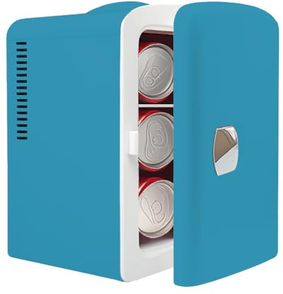 iTOMA Mini refrigerador de 4 litros, Enfriador portátil de 6 latas, refrigerador Personal para cuidados, Mini refrigerador Compacto para Oficina, Dormitorio, residencia universitaria, K4207TL