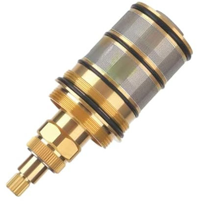 DOODNER Thermostatic Cartridge, Brass Replacement Cartridge Kit, Bath Mixer Tap Shower Valve Bar Cartridge, Constant Temperature Control Spool