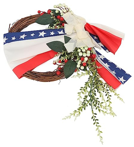 Giorna bianca e blu rosso bandiera Americana Fandiera decorazione patriottica per il giorno del Memorial Day Outdoor Outdoor Yard Decor Plastic 13 X 17,7 pollici