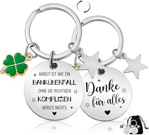 Luckeey Abschiedsgeschenk Kollegen, Schlüsselanhänger Kleine Dankeschön Geschenke für Arbeitskollege, Abschied Beste Kollegin Jobwechsel Ruhestand Neuer Job Weihnachten, Wichtelgeschenke