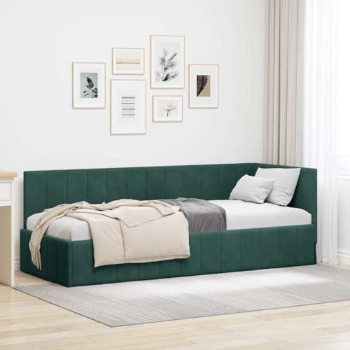 vidaXL Modern Corner Design Velvet Bed Frame - Perfect for a Contemporary Night Rest - Soft Touch and Elegant Minimalist Style