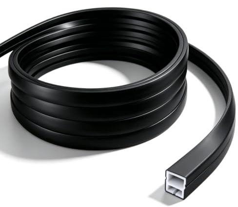 EQULIUS LED Silikon Profil flexibel 5m, LED Streifen Profil 12×12mm für Akustikpaneele, IP65 Wasserdicht Flexibler Kanal Diffusor für Decke, Schrank, Bar (Schwarz)(Keine Lichtquelle)