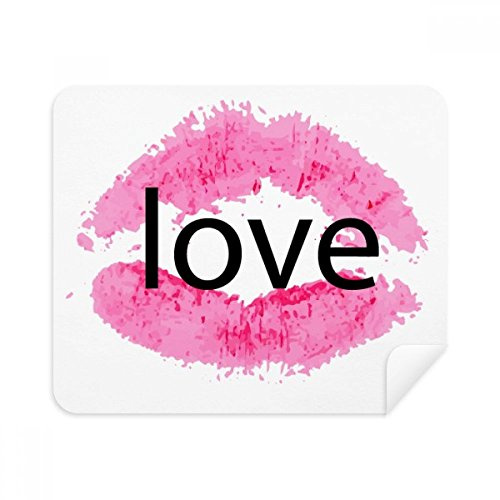 DIYthinker Rosa Lippen Valentinstag Kuss Telefon-Screen Cleaner Gläser Reinigungstuch 2Pcs Suede Fabric