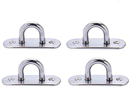 Annakideya 4 ganchos para placas de ojo de 5 mm de acero inoxidable 304 con elipse resistente M5