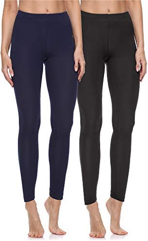 Merry Style 2er Pack Leggings Damen Baumwolle für das ganze Jahr Bequeme Leggings Blickdicht Damen Ideal für Yoga Sport Gym und Freizeit MS10-198 MS10-198 (Schwarz/Marine, S)