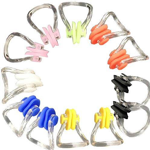 REYOK Clip da Naso per Nuotare 12 Pezzi Tappi Naso Piscina Silicone Stringinaso Nuoto Colorato Clip Naso per Nuoto Sincronizzato Artistico Tuffi Surf Bagno Adatto a Bambini Adulti Atleta Multicolore