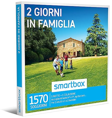 Smartbox - Cofanetto Regalo per Uomo o Donna - 2 Giorni in Famiglia - Idee Regalo Originale - 1 Notte con Colazione per 2 Adulti e 1 o 2 Bambini
