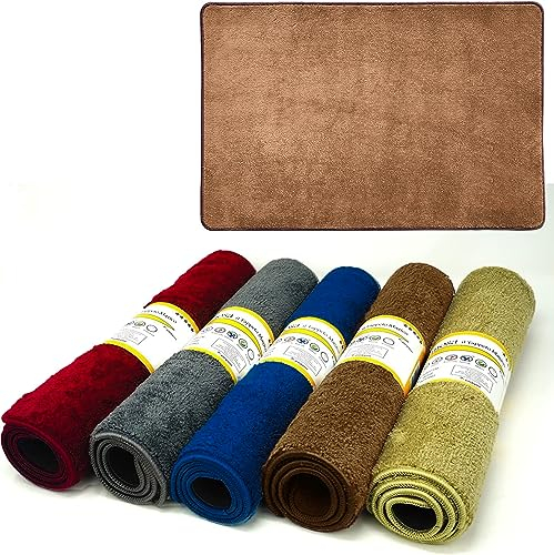 parpyon® Tappeto Bagno Antiscivolo Linosa I asciugapasso Ingresso Tappeto Magico in Microfibra I Lavabile in Lavatrice Tappetino Bagno Doccia I tappeti Moderni (40X60, Marrone)
