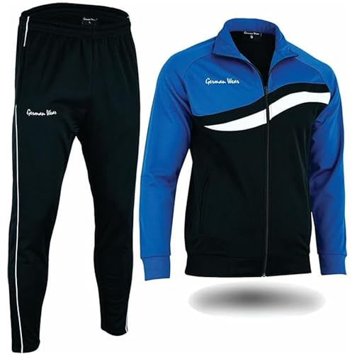 German Wear, STRIKER Herren Trainingsanzug Sportanzug Jogginganzug Doppellagig, Farbe Blau, Größe 52