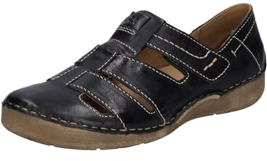 Josef Seibel Damen Kletthalbschuhe Fergey 59,Weite G (Normal),Wechselfußbett,Sneaker,Freizeitschuhe,Klettverschluss,schwarz,39 EU