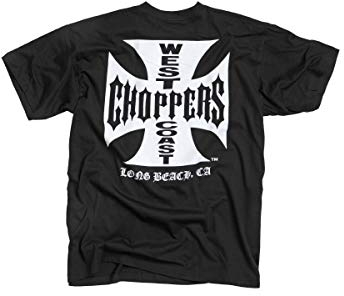 West Coast Choppers Men T-Shirt OG Classic, Color:Black/White, Size:XL