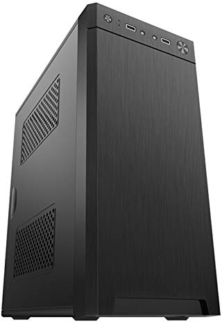 ZXCVBNAS Caso PC Gaming - USB 2.0 Port - Disegno Pannello Laterale Cable Management - Be Quiet - Nero (Supporto M-ATX Linea di Motherboard/Sostegno per la Schiena)