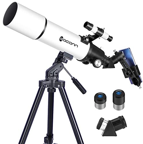 Teleskope für Erwachsene Astronomie, 80mm Aperture 600mm Refraktor Teleskop für Kinder, Anfänger, kompakte und tragbare Reiseteleskope mit Rucksack