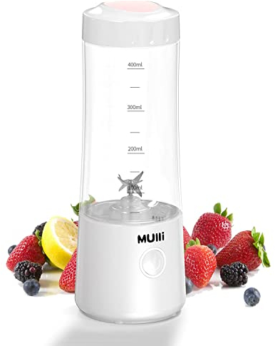 Mulli Portable Blender,Usb Personal Mixer for Smoothie and Shakes, Mini Blender with Six Blades for Baby Food,Travel,Gym