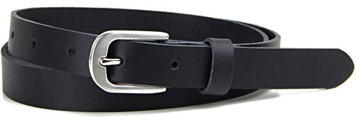 Frentree Ledergürtel MADE IN GERMANY, schmaler Gürtel aus echtem Leder, 2 cm Damen Echtleder Gürtel, Schwarz