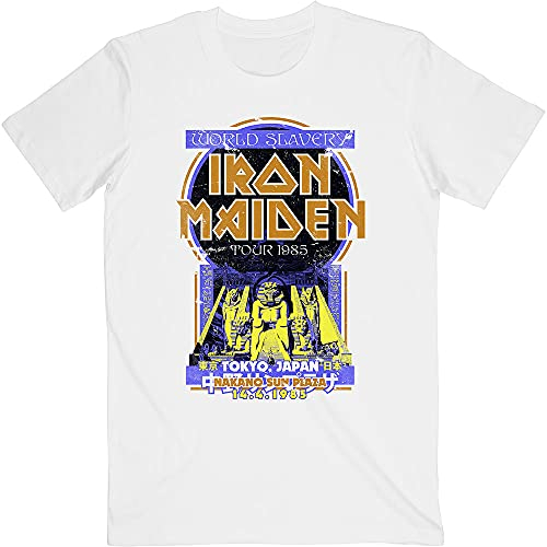 Iron Maiden Powerslave Japan Flyer Official Tee T-Shirt Mens Unisex (XX-Large) White