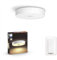 Philips Hue White Ambiance Fair Deckenleuchte weiß 2750lm inkl. Dimmschalter, dimmbar, alle Weißschattierungen, steuerbar via App, kompatibel mit Amazon Alexa (Echo, Echo Dot)
