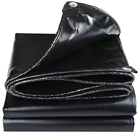 WMEIE Lonas Impermeables Exterior, Protector Solar Resistente Al Desgarro, Tela con Ojales, para Muebles De Camping Al Aire Libre, Toldo De Madera A Prueba De Lluvia,Negro,2x1.5m