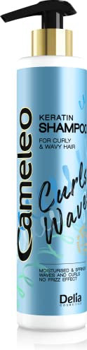 Cameleo – Wellen & Locken – Shampoo - Keratin Haarpflegelinie für Lockiges und Welliges Haar - Keratin - Glatte und Federnde Locken und Wellen - Befeuchtet, Regeneriert - Glättet - 250ml