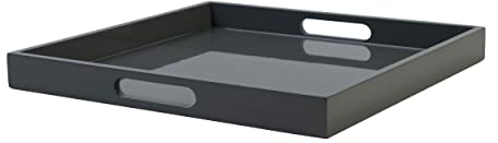 Gift Company Tablett Spa M, quadratisch, Serviertablett, Dekotablett, MDF, Graphite, 40 x 40 cm, 77853