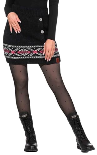 Bunter Strickrock aus Wolle kurzer Rock Winter Wollrock gefüttert