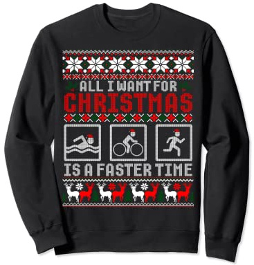 Lustiger Triathlon Hässlicher Weihnachtspullover für Triathlet Weihnachten Sweatshirt