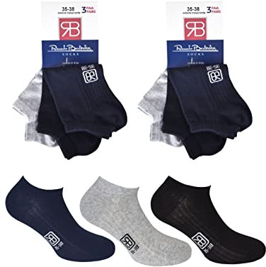 Renato Balestra - 6/9/12 paia di calzini invisibili mini neackers calzini alla caviglia unisex uomo e donna in cotone pettinato o mercerizzato tipo filo di scozia elastico non pressante, pettinato,