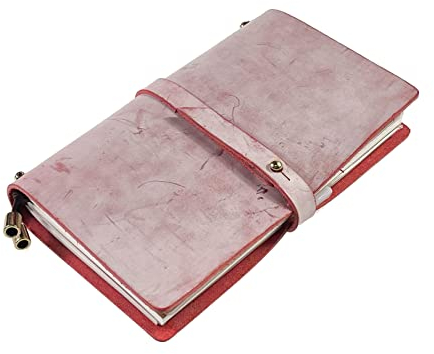 UNIQUE HM&LN Kalender 2023 Buchkalender, Terminplaner 2023 Leder, Taschenkalender Wochenplaner Nachfüllbar, Geschenke für frauen (pink)
