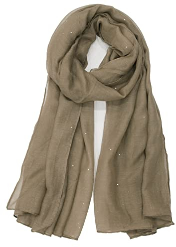 Van Der Rich ® - Pailletten Schal Weiches Halstuch - Damen (6-Taupe)