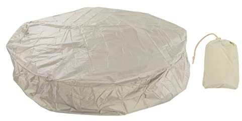 Runde Whirlpool-Abdeckung für den Außenbereich, Abdeckung für Whirlpools aus silberbeschichtetem Polyester 190, wasserdicht, strapazierfähig, SPA-Abdeckung (Beige84,65 x 27,56 Zoll)