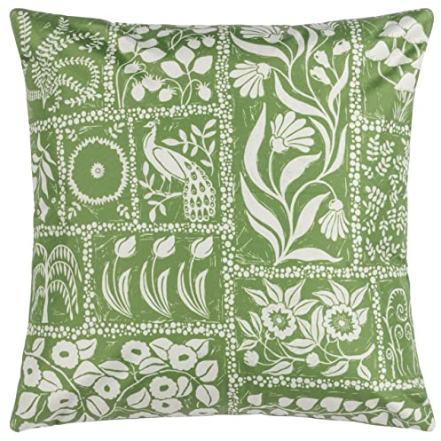 furn. Forage Garden Polyester Filled Cushion – Water Resistant Botanical Nature Floral Garden Outdoor Decorative Pillow (Sage - 43x43cm)