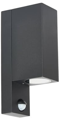 PRIOS Tetje mit Bewegungsmelder (Modern) in Schwarz aus Aluminium (2 flammig, GU10)
