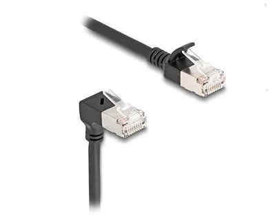 DeLOCK RJ45 Netzwerkkabel Cat.6A S/FTP Slim 90° unten gewinkelt/gerade 2 m