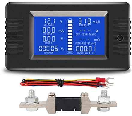 Graootoly PZEM015 Digital DC 0-200V Voltage with 200A Shunt Car Battery Tester Voltage Meter Monitor 12V 24V 48V