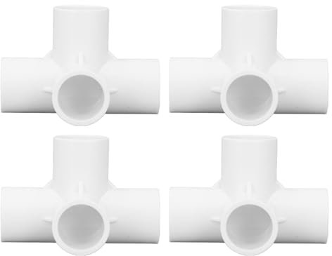 Agatige 10 raccordi a gomito in PVC a 4 vie per irrigazione a gomito in PVC, 4 vie Cubic Tee Slip Connettore PVC-U Raccordo Gomito Accoppiamento Connettore Giardino Tubo Acqua Collegamento (Bianco)