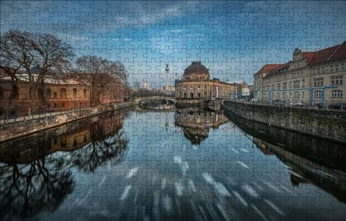 GUOHLOZ 1000-teilige Puzzles für Erwachsene, große herausfordernde Mini-Puzzle, schwierige Puzzles 1000 Teile, Geschenk für Geburtstag Heimdekoration, Stadt, Deutschland, Berlin, 75x50cm